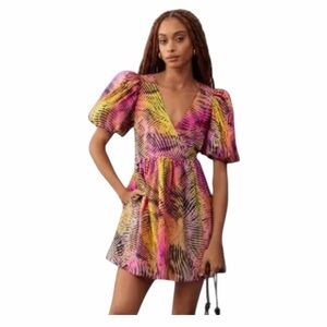 NWT! Anthropologie | Plenty by Tracy Reese Puff-Sleeve Dye Tech Mini Dress. XS.
